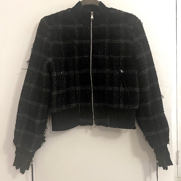 3.1 Phillip Lim zip up boucle-tweed bomber jacket size 2 - Picture 4 of 7